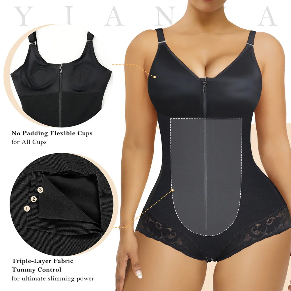 YIANNA Overbust Fajas Colombianas Shapewear for Women Tummy Control Brief Shaper Girdles Compression Garment