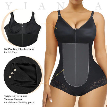 YIANNA Overbust Fajas Colombianas Shapewear for Women Tummy Control Brief Shaper Girdles Compression Garment