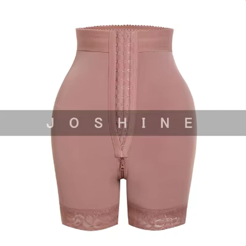 Women Butt Lifter Faja Colombian Shaperwear Panties Front Closure Hook-Eye with Crotch Zipper High Compressionshapewear Shorts